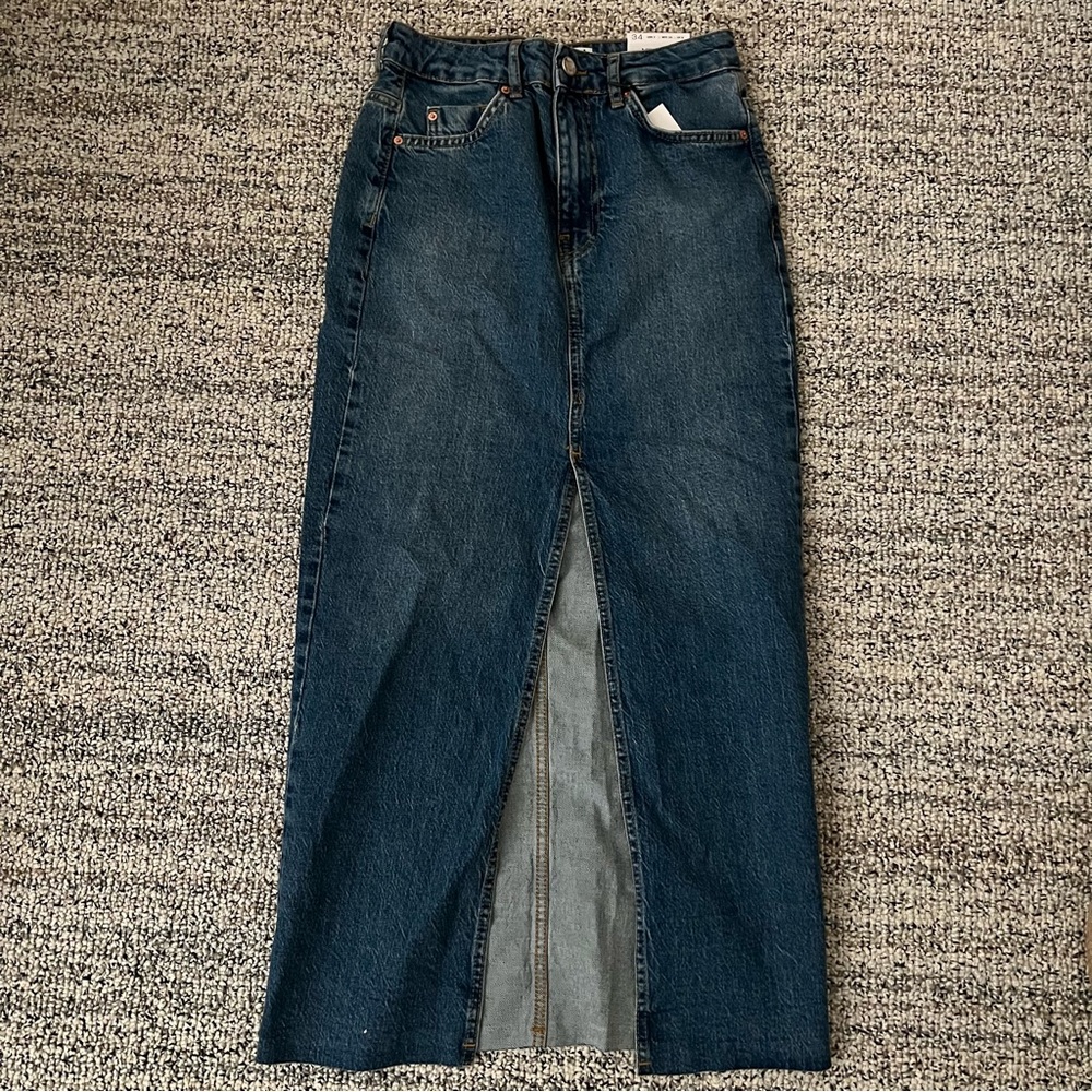 Stradivarius Midi Denim Skirt
